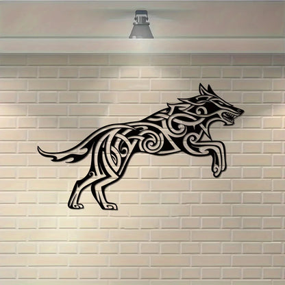 Viking Wolf Metal Wall Art