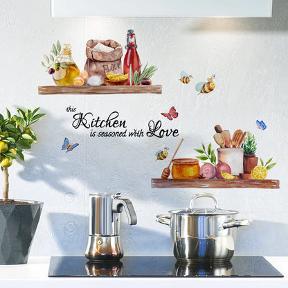 Bees Butterflies Kitchen Wall Sticker