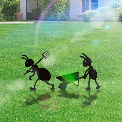 Metal Black Ants Garden Stakes