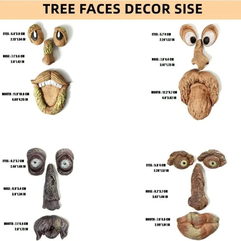 Outdoor Tree Face Statues