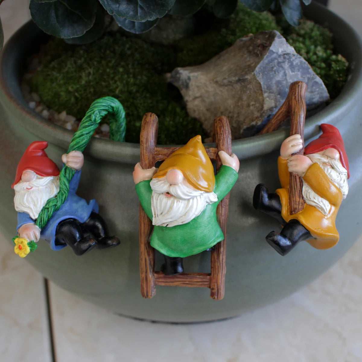 3pcs Cute Gnome Flower Pot Hangers