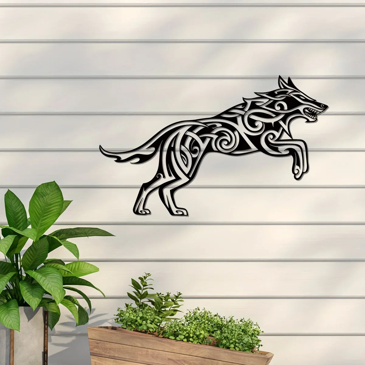 Viking Wolf Metal Wall Art