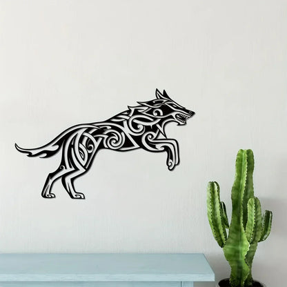 Viking Wolf Metal Wall Art