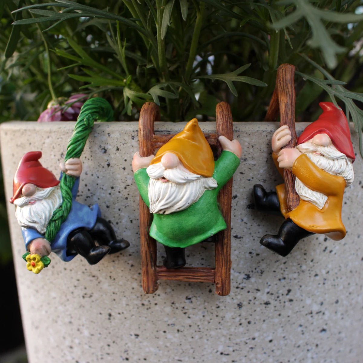 3pcs Cute Gnome Flower Pot Hangers