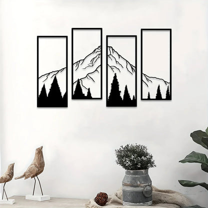 4pcs Minimalist Metal Mountain Wall Art