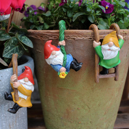 3pcs Cute Gnome Flower Pot Hangers