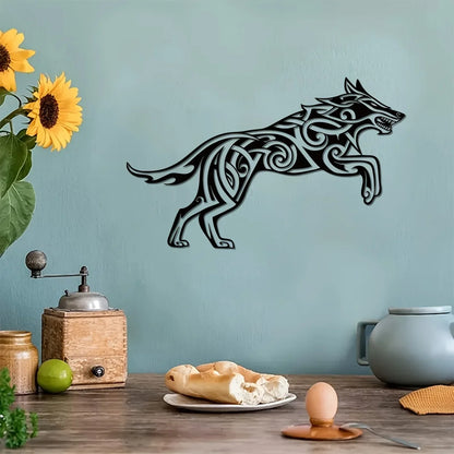 Viking Wolf Metal Wall Art