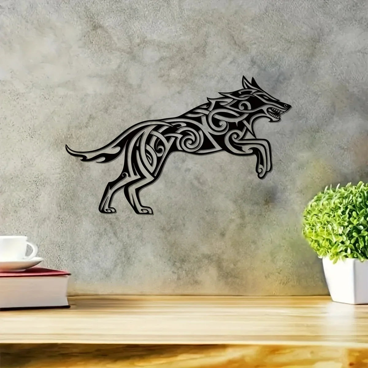 Viking Wolf Metal Wall Art