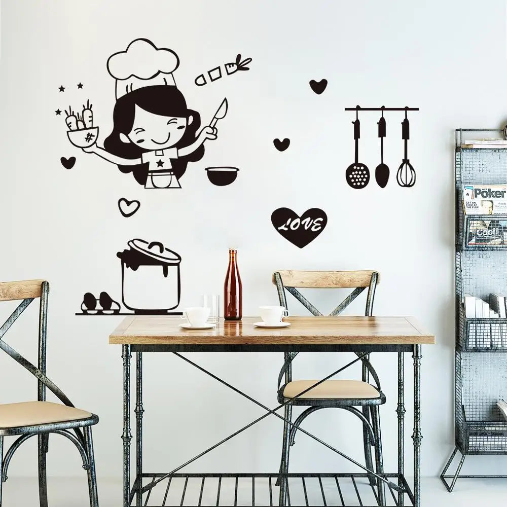 Happy Girl Chef Wall Sticker