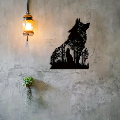 Black Metal Wolf Wall Art