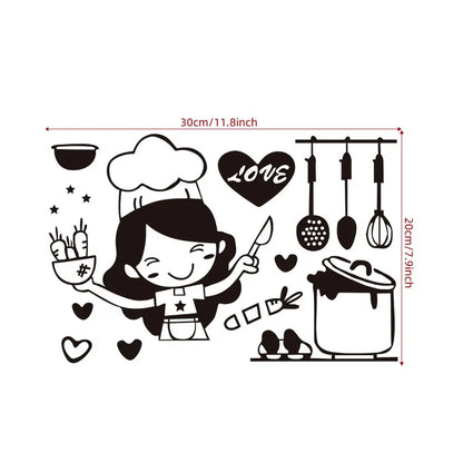 Happy Girl Chef Wall Sticker