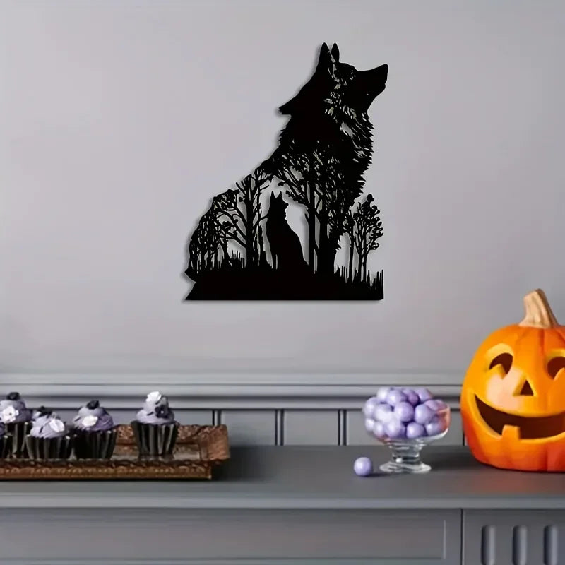 Black Metal Wolf Wall Art