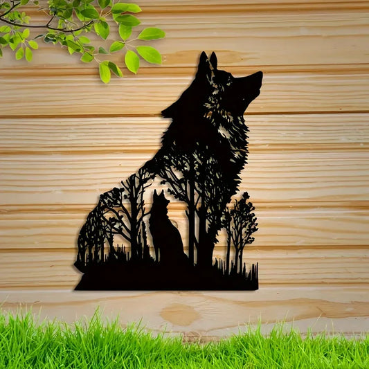 Black Metal Wolf Wall Art