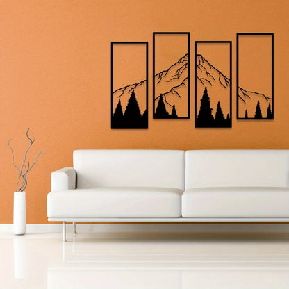 4pcs Minimalist Metal Mountain Wall Art