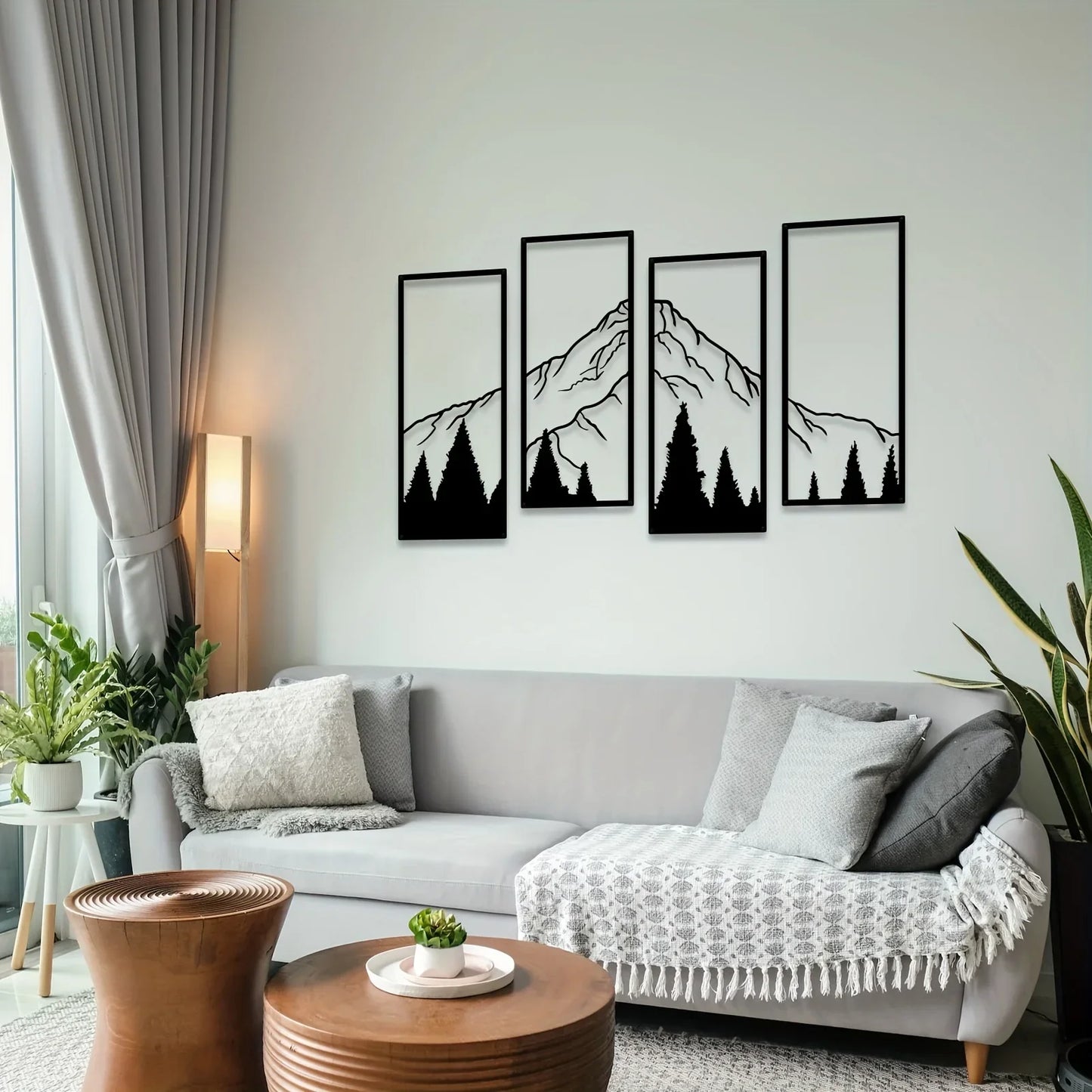 4pcs Minimalist Metal Mountain Wall Art